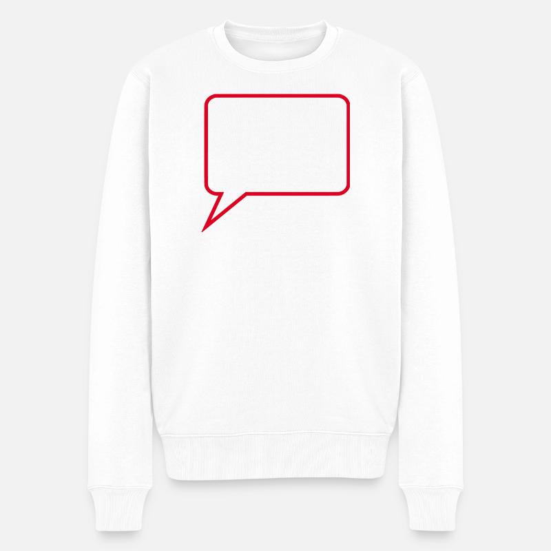 Sprechblase_Comic_rot2 - Männer Premium Bio Pullover - Weiß