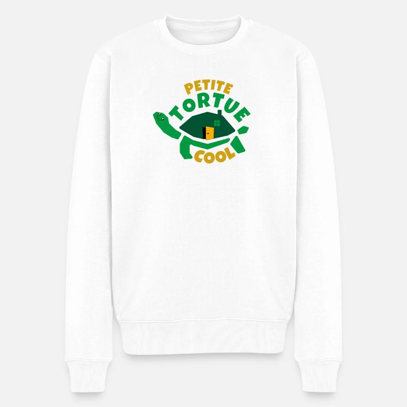 Coole kleine Schildkröte - Männer Premium Bio Pullover - Weiß