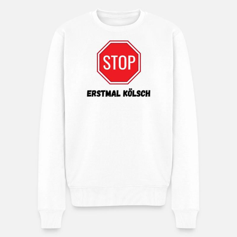 Karneval Kostüm Kölsch - Männer Premium Bio Pullover - Weiß