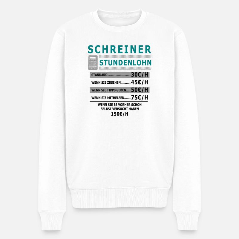 Salaire horaire de charpentier - Pull Premium bio Homme - blanc