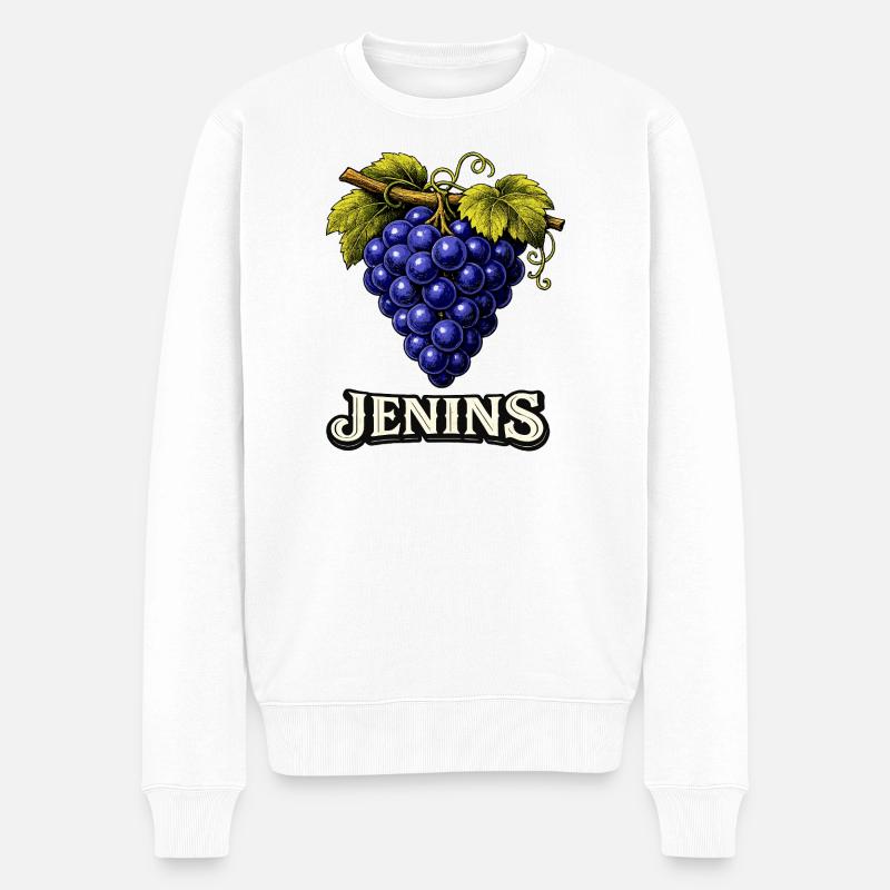 Jenins Schweiz Trauben - Männer Premium Bio Pullover - Weiß