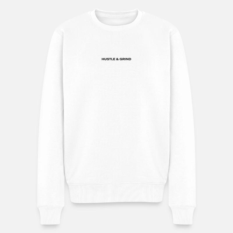 Conception du motif Hustle et Grind - Pull Premium bio Homme - blanc