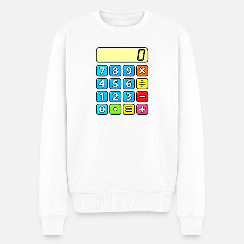 Neonrechner Pop Art - Männer Premium Bio Pullover - Weiß