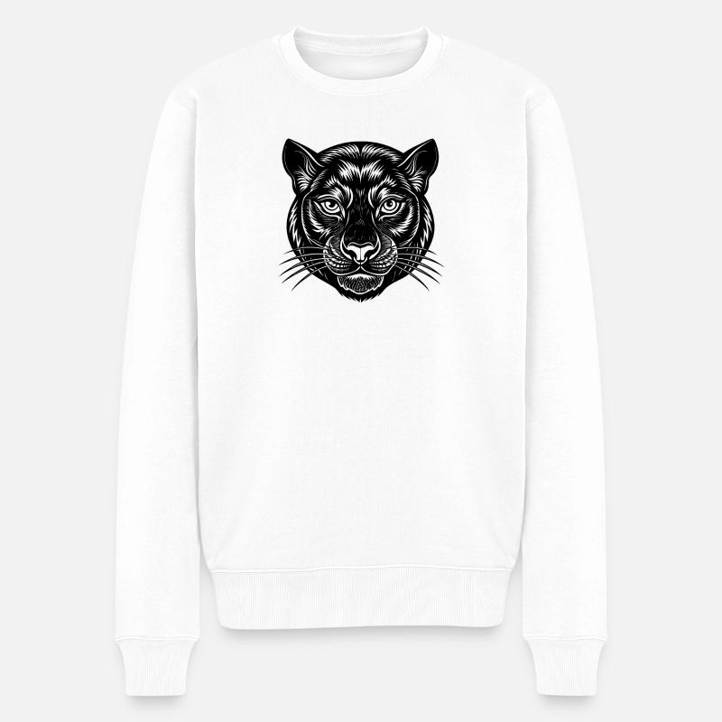 Visage de panthère - Pull Premium bio Homme - blanc