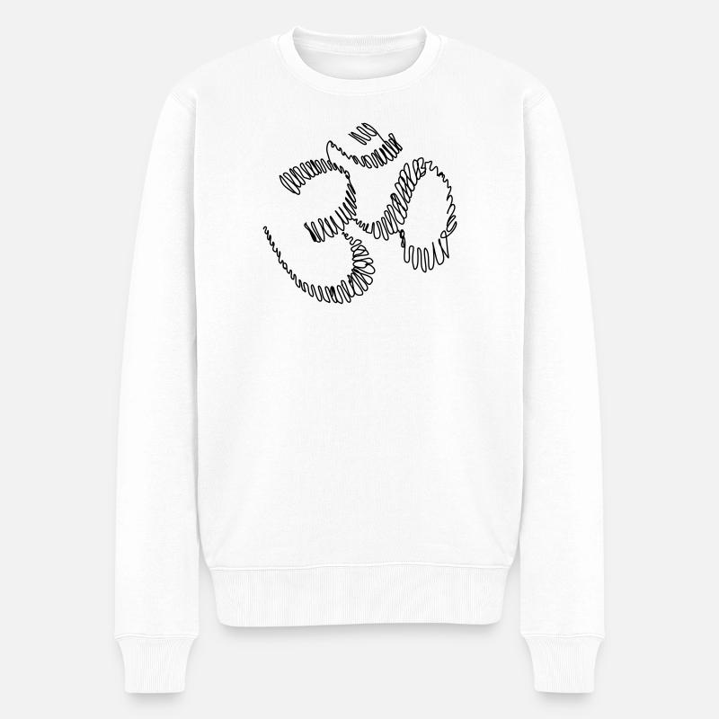 Meditation und Yoga: Om - Männer Premium Bio Pullover - Weiß