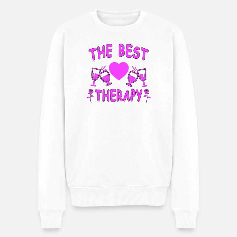 Wein - Männer Premium Bio Pullover - Weiß