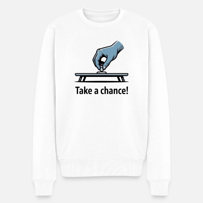 Take a Chance Hand Graphic - Männer Premium Bio Pullover - Weiß