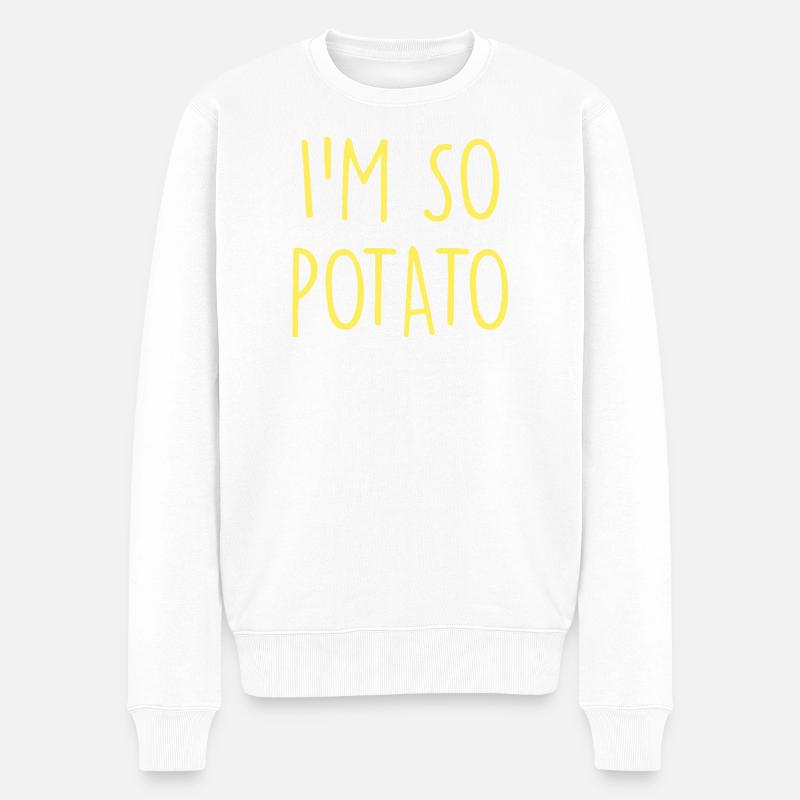 Potato Kartoffel - Männer Premium Bio Pullover - Weiß