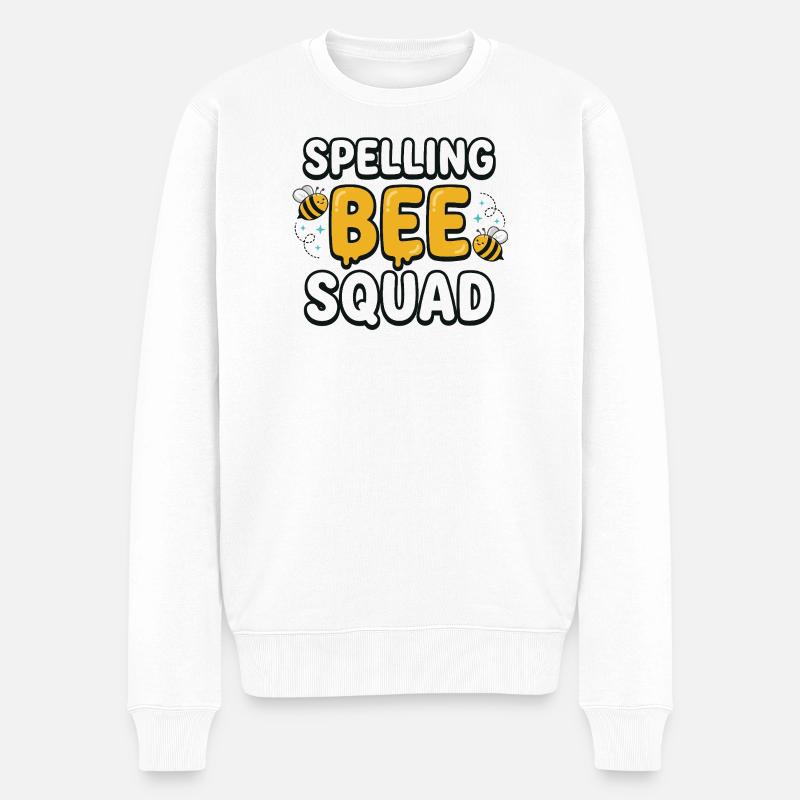 Spelling Bee Squad Cute Bee Team - Männer Premium Bio Pullover - Weiß