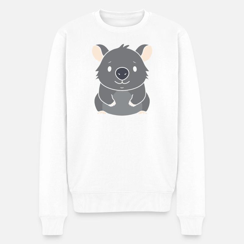 Wombat - Männer Premium Bio Pullover - Weiß