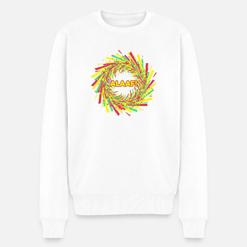 Alaaf Konfetti Spirale - Männer Premium Bio Pullover - Weiß