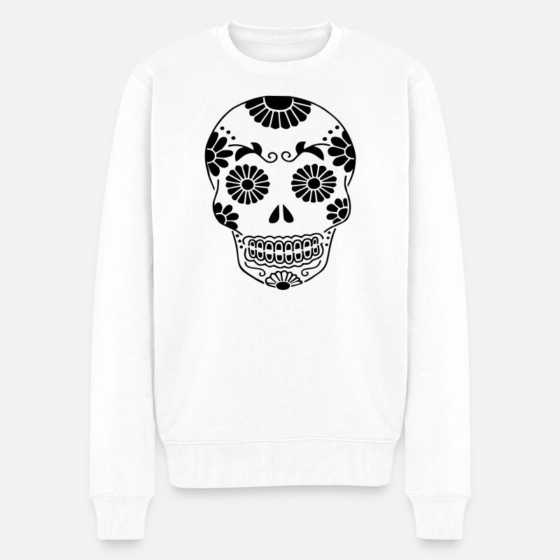 Tête de mort  - Pull Premium bio Homme - blanc