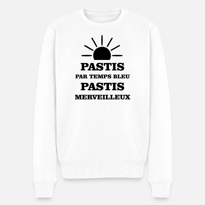 Pastis par temps bleu pastis merveilleux  - Pull Premium bio Homme - blanc