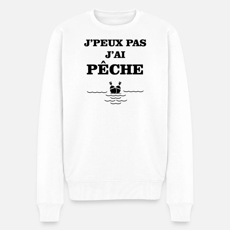 Je ne peux pas j'ai pêche  - Pull Premium bio Homme - blanc
