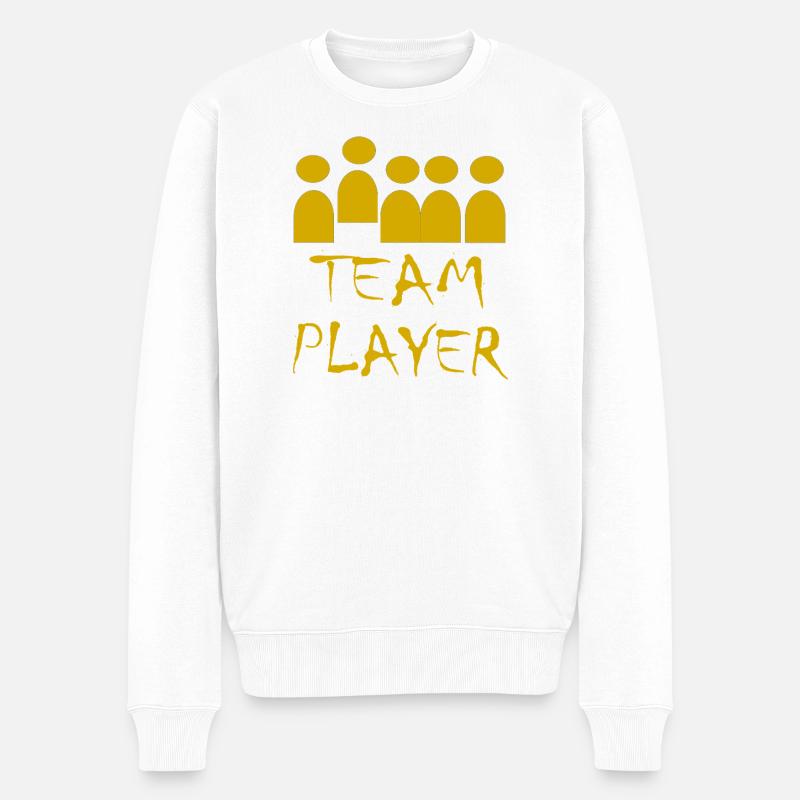 Silhouette des joueurs d’équipe - Pull Premium bio Homme - blanc