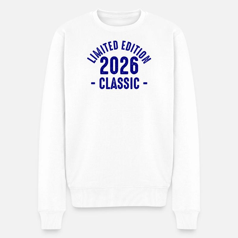Limitierte 2026 Classic Typo - Männer Premium Bio Pullover - Weiß