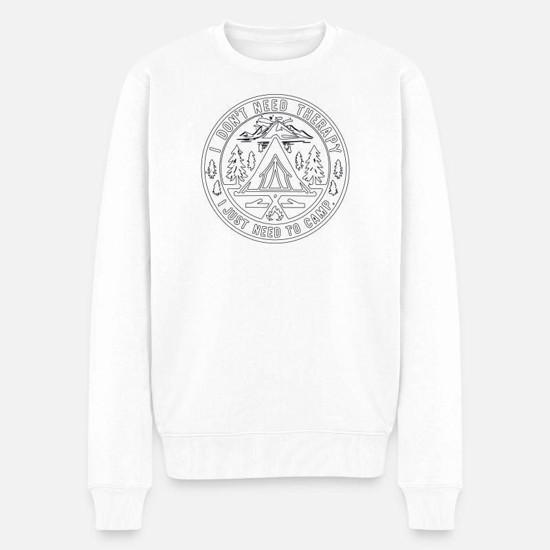 Zeltabenteuer am Berg - Männer Premium Bio Pullover - Weiß