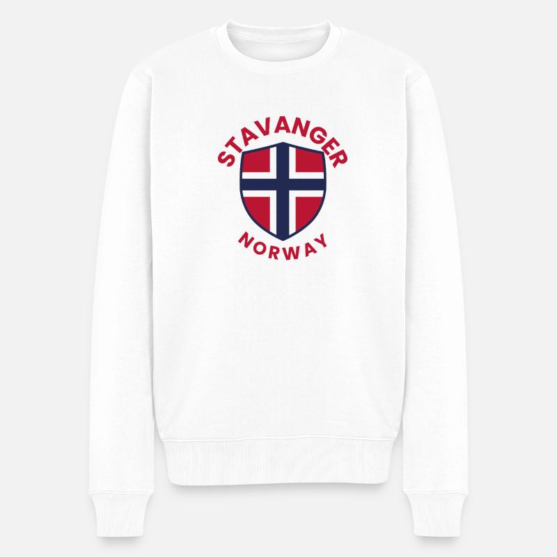 Blason de Stavanger, Norvège - Pull Premium bio Homme - blanc