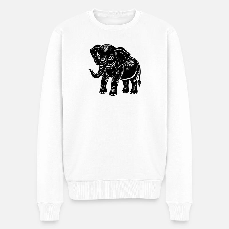 Elefantenbaby - Männer Premium Bio Pullover - Weiß