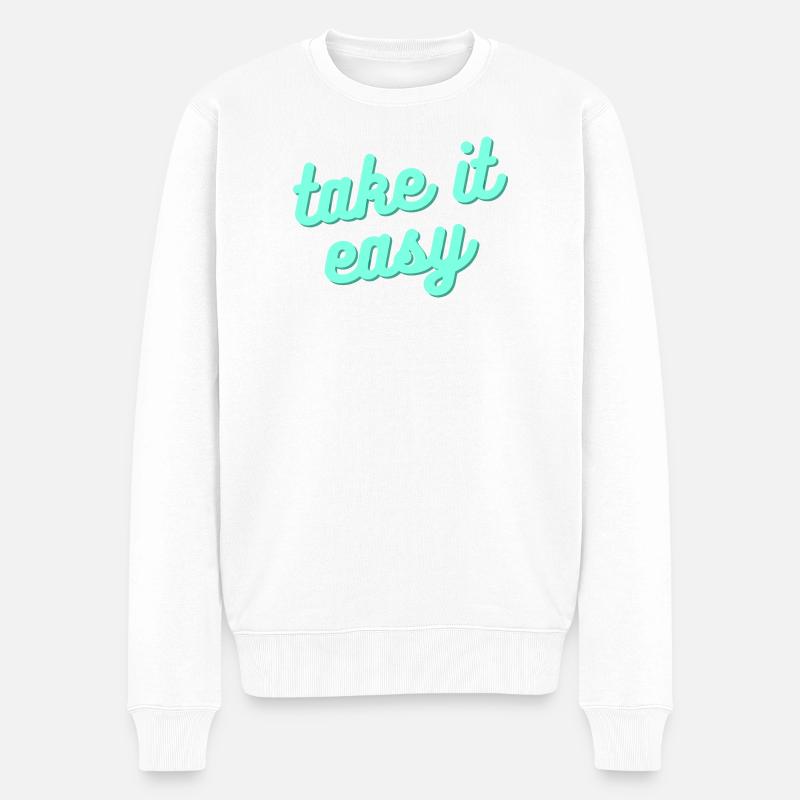 Prends ça relax – Un mode de vie détendu - Pull Premium bio Homme - blanc
