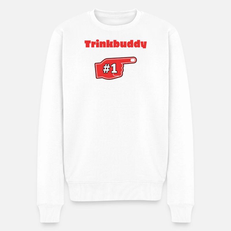 Trinkbuddy #1 - Männer Premium Bio Pullover - Weiß