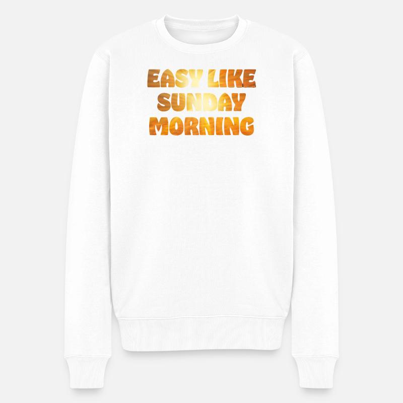 Easy Like Sunday Morning Gold-Look - Männer Premium Bio Pullover - Weiß