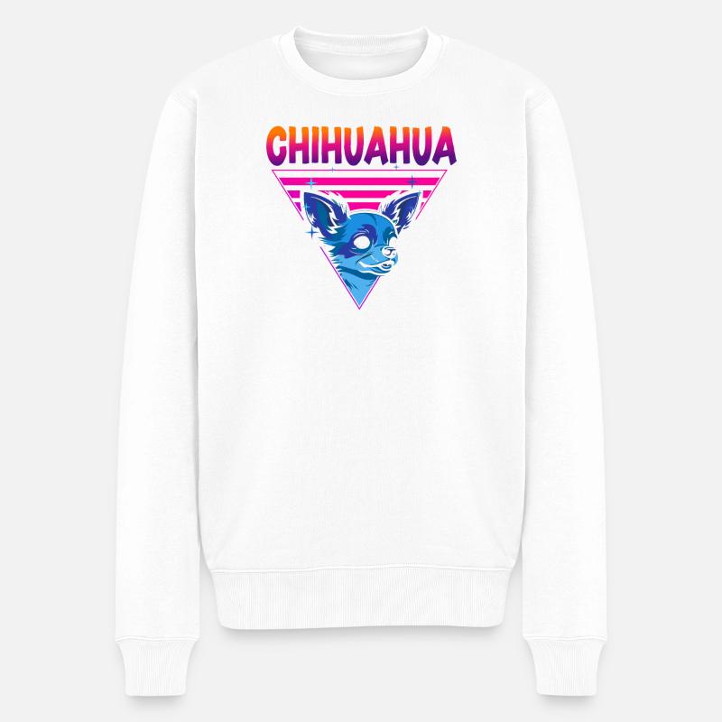 Chihuahua Chihuahueño 80s 90s - Männer Premium Bio Pullover - Weiß