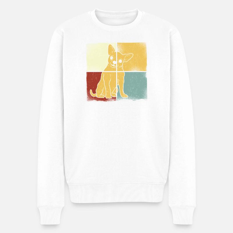 Chihuahua Chihuahueño Retro - Männer Premium Bio Pullover - Weiß