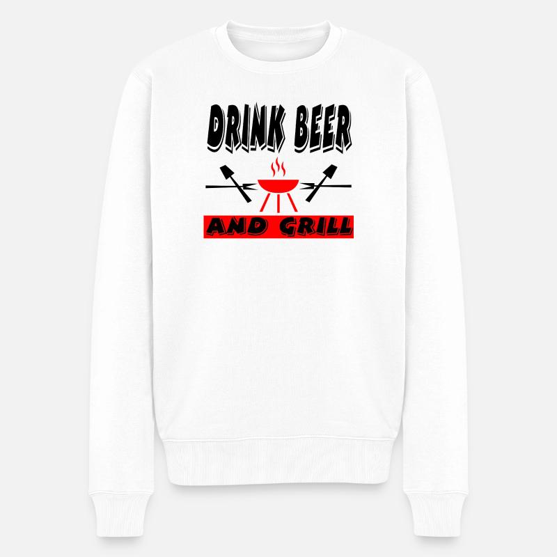 Grillen - Männer Premium Bio Pullover - Weiß