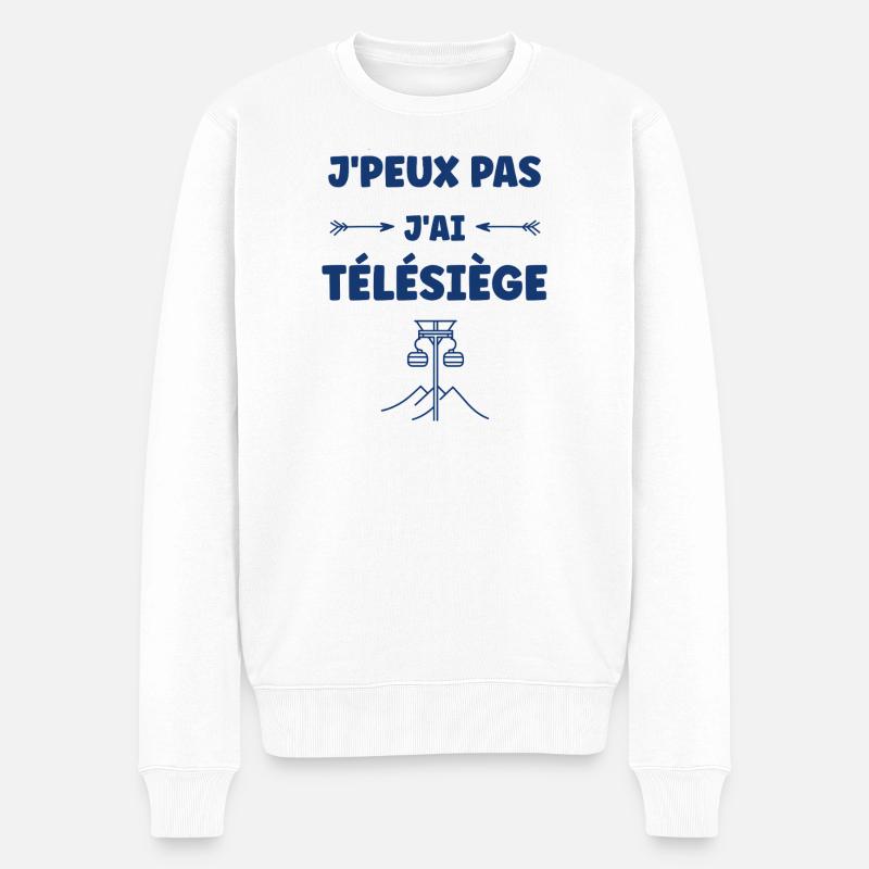 J’peux pas j’ai télésiège - Pull Premium bio Homme - blanc