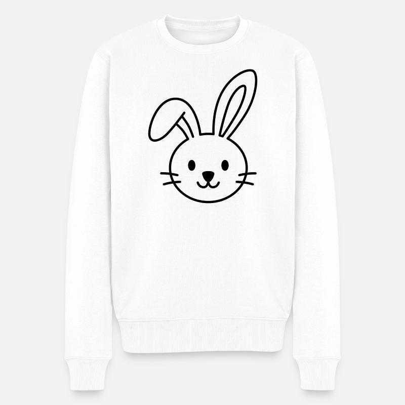 Cute bunny – Maybe the Easter bunny? - Men's Premium Organic Jumper - white