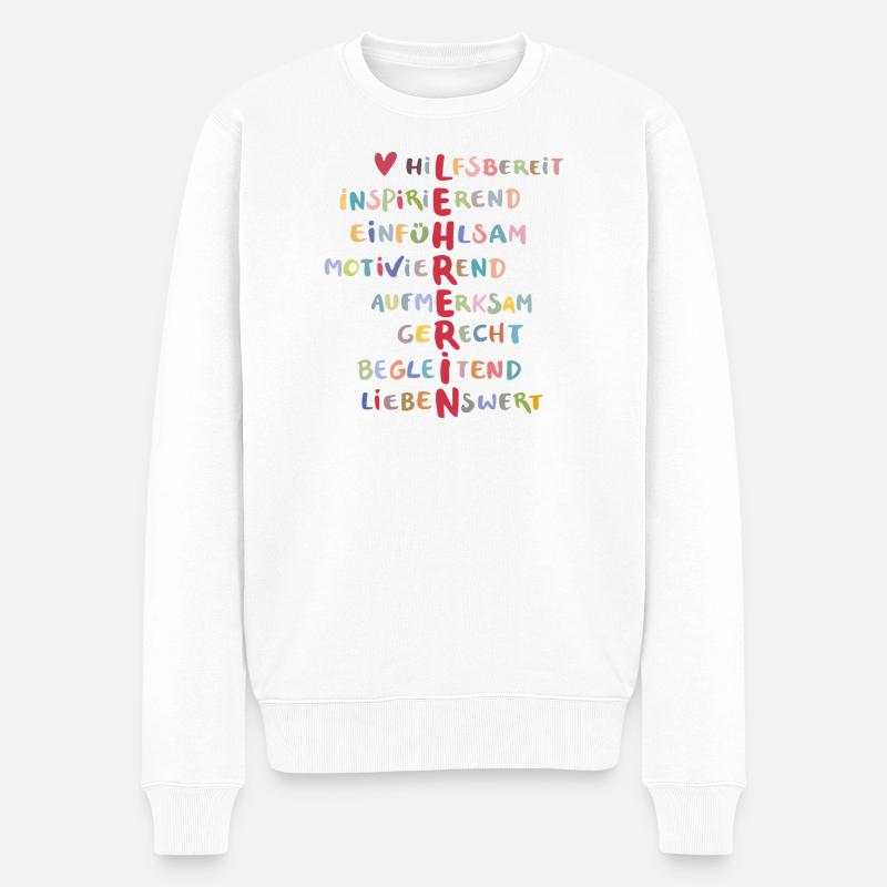 Lehrerin - Männer Premium Bio Pullover - Weiß