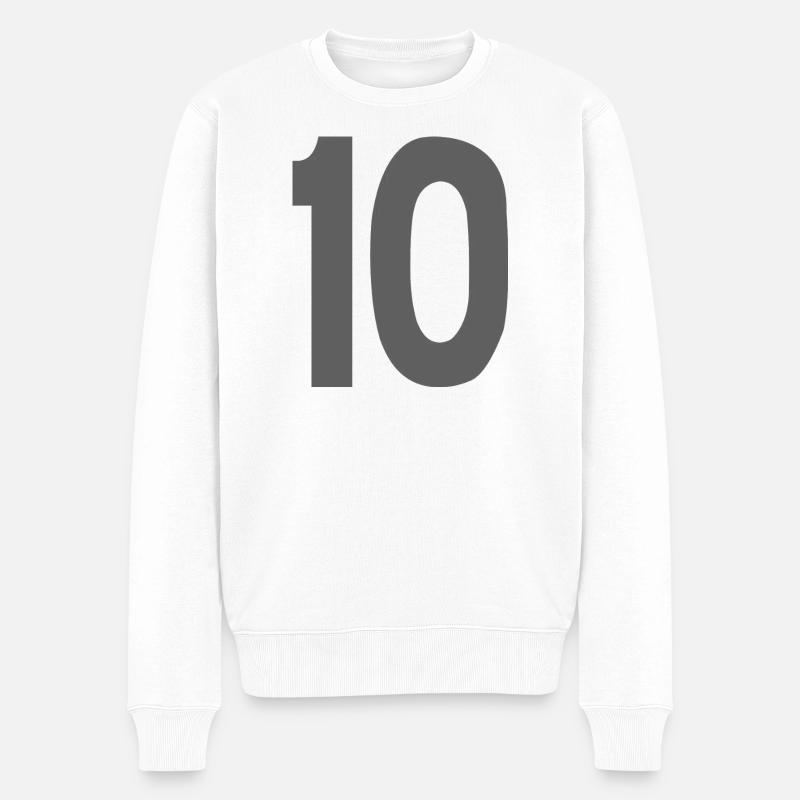10 Numéros - Pull Premium bio Homme - blanc