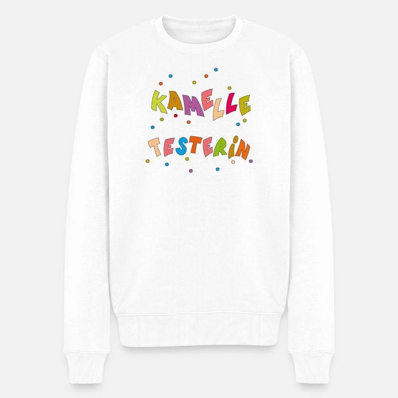 Kamelle TesterIn - Männer Premium Bio Pullover - Weiß