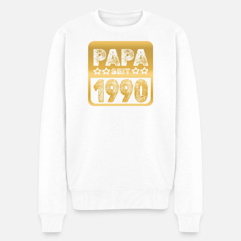 1990 - Männer Premium Bio Pullover - Weiß