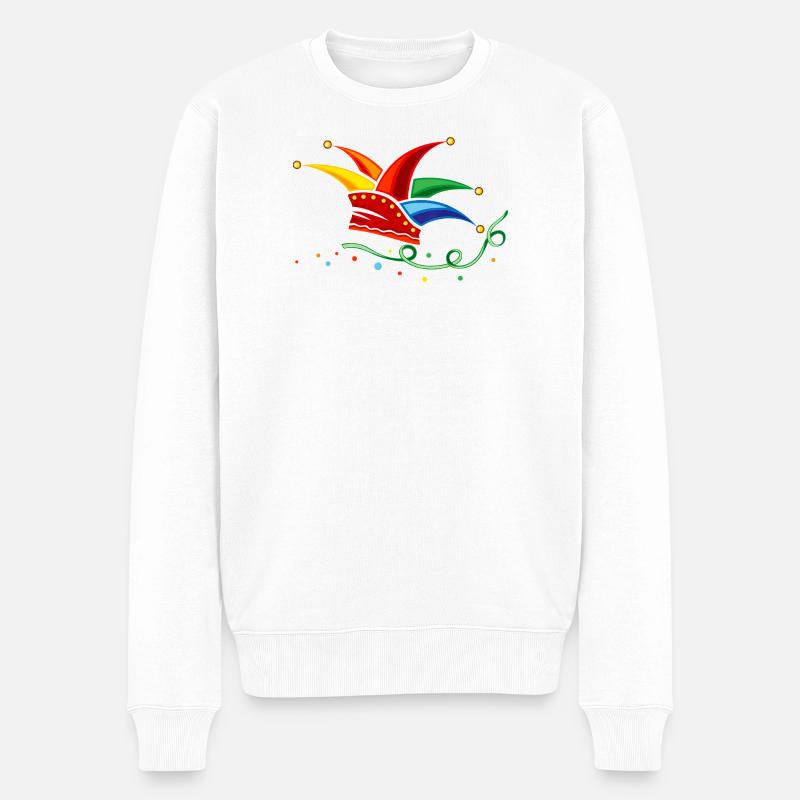 Luftschlangen Konfetti - Männer Premium Bio Pullover - Weiß