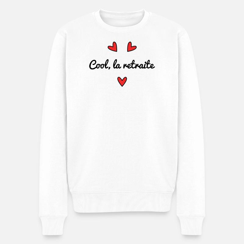 COOL LA RETRAITE - Pull Premium bio Homme - blanc