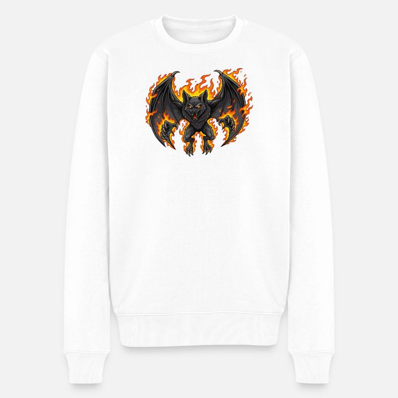 Chauve-souris en feu - Pull Premium bio Homme - blanc