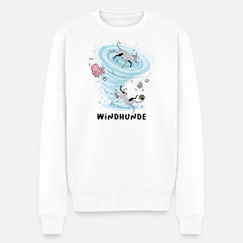 Windhunde - Männer Premium Bio Pullover - Weiß