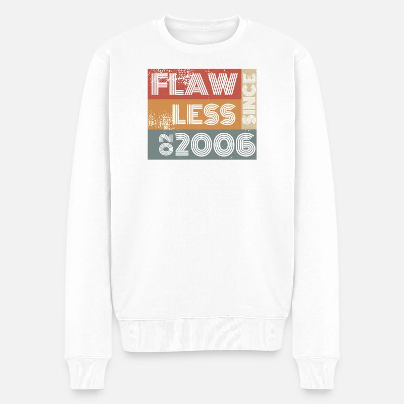 20. Geburtstag Flawless since 02/2006 - Männer Premium Bio Pullover - Weiß
