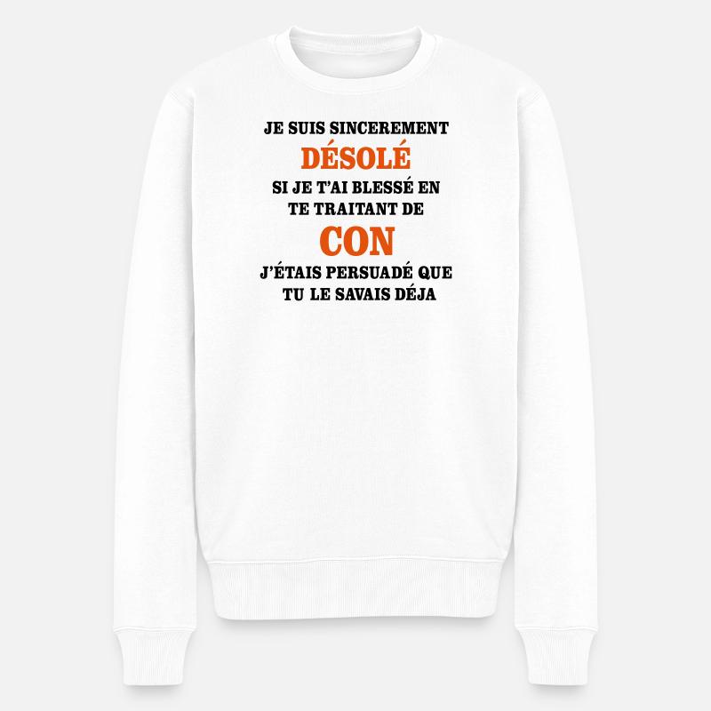 CON - Pull Premium bio Homme - blanc