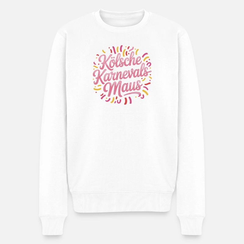 Kölsche Karnevalsmaus Karneval Köln Kölner Maus - Männer Premium Bio Pullover - Weiß