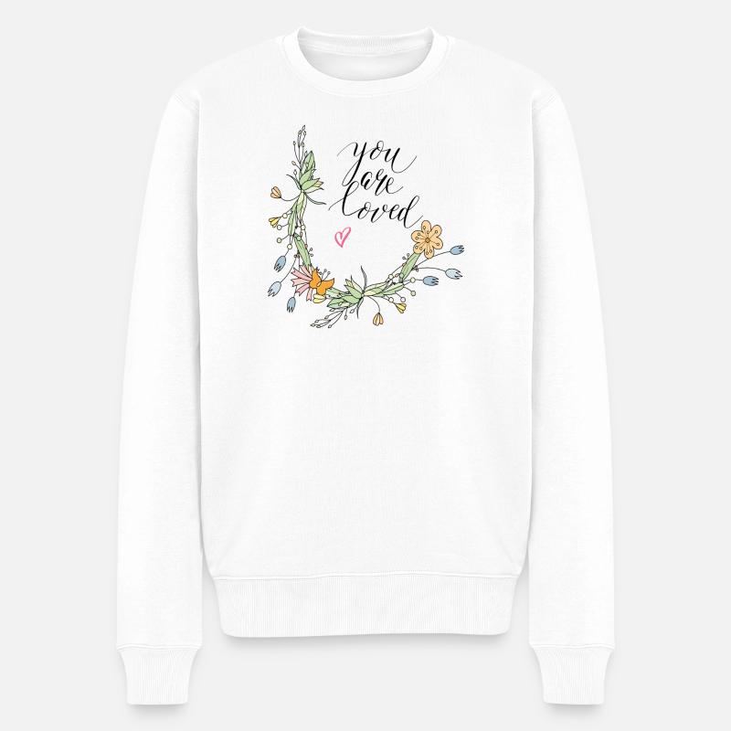 Vrille de fleur - Pull Premium bio Homme - blanc