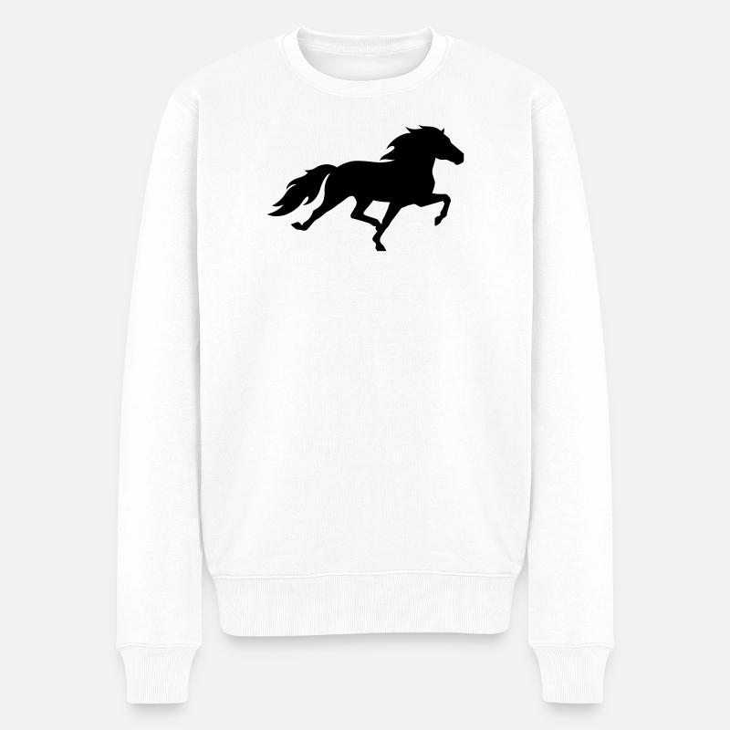 Islandpferd im Rennpass - Männer Premium Bio Pullover - Weiß