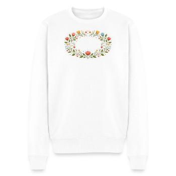 Cadre floral printanier avec fleurs - Pull Premium bio Homme - blanc - Devant - Thijin (182cm)