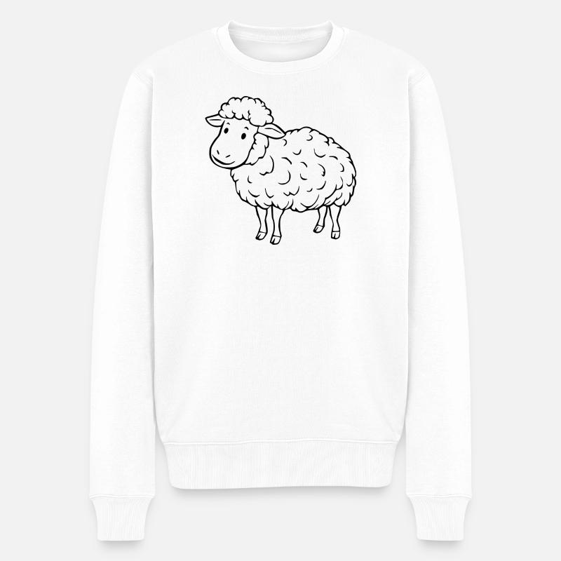 Schaf Schäfchen Lamm - Männer Premium Bio Pullover - Weiß