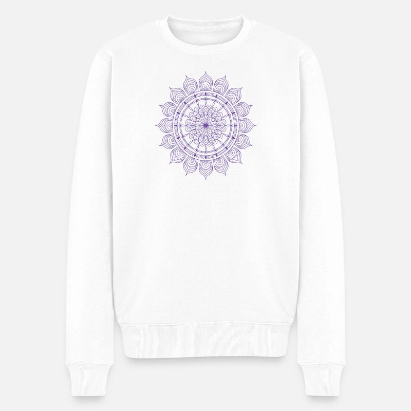 mandala - Pull Premium bio Homme - blanc