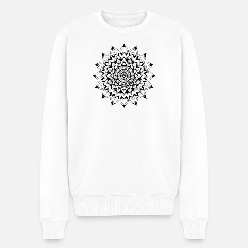 mandala - Pull Premium bio Homme - blanc