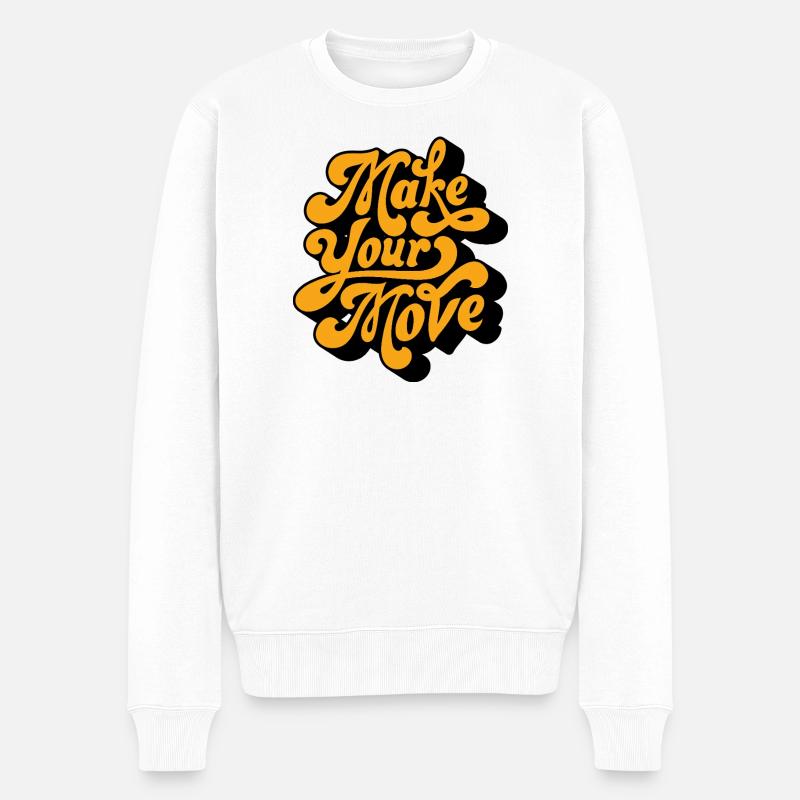 Make Your Move Retro-Skript - Männer Premium Bio Pullover - Weiß