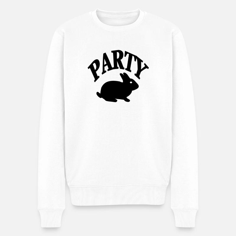Party - Männer Premium Bio Pullover - Weiß